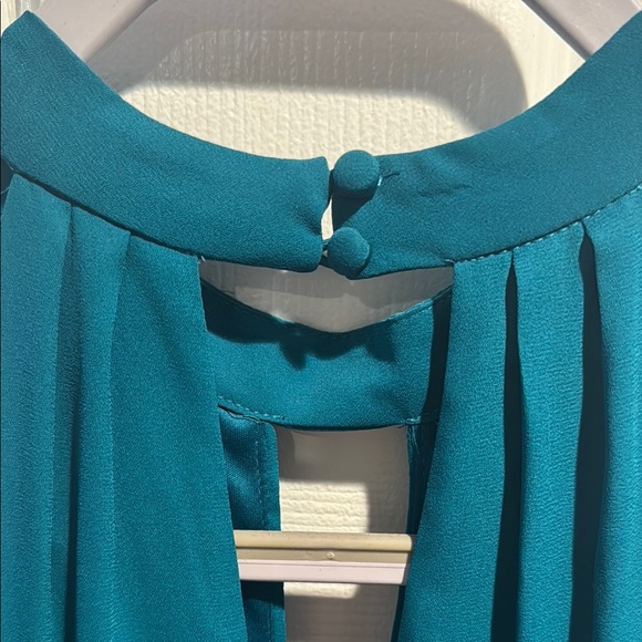 Blue backless halter sundress for cocktail - Picture 5 of 5